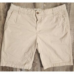 C&A Chino Shorts Mens 42 EUR Beige Cotton Stretch Flat Front